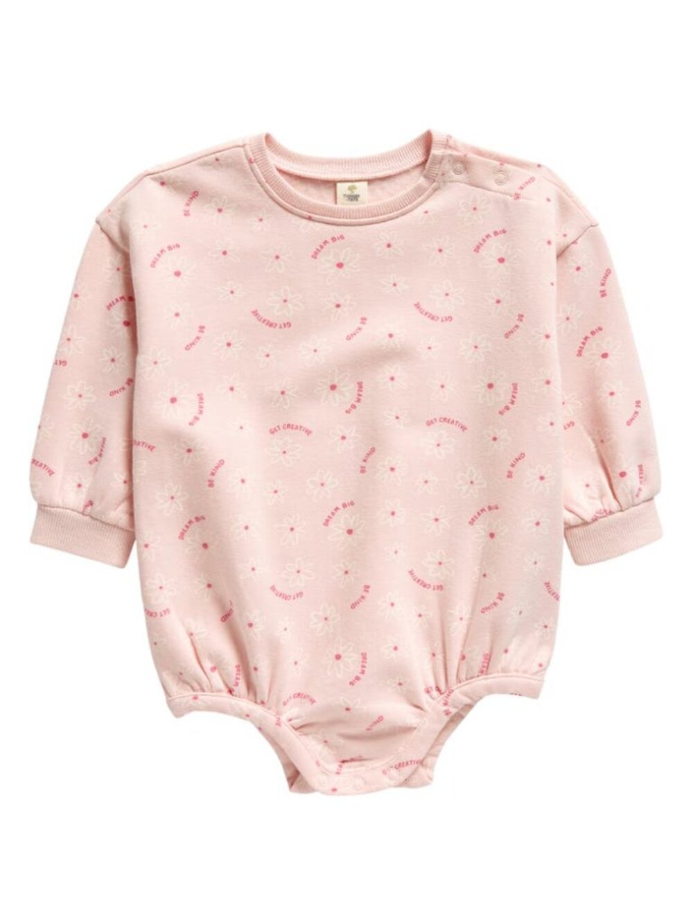 Tucker + Tate Print Bubble Romper Pink Long Sleeve 9mo